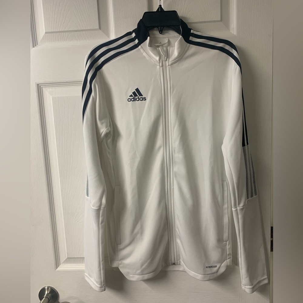 ✨HOST PICK ✨ Adidas white and black Aeroready Track Jacket sz S